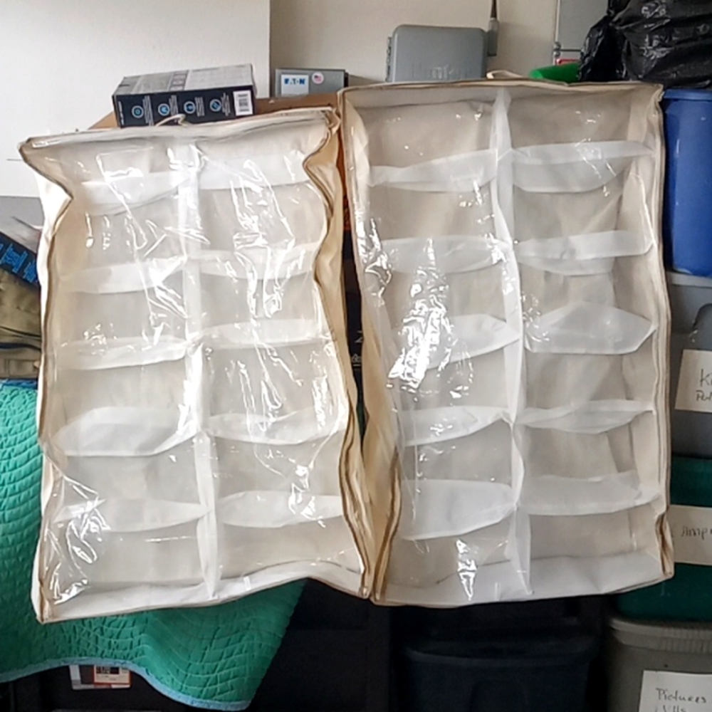 Canvas Under-Bed Shoe Organizer - 12 Pair(×2)